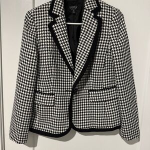 Kasper Women's Houndstooth Blazer in Black and White